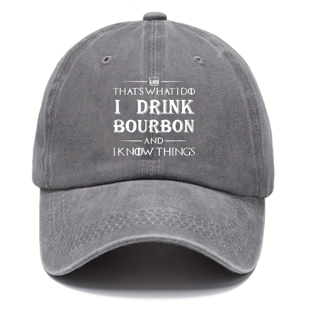 Funny Print Baseball Cap Distressed Vintage Style