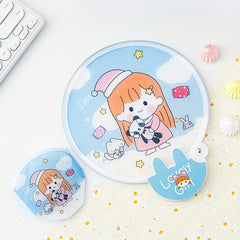 Portable Small Fan Cartoon Folding Mini Round Fan