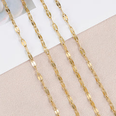 2M Stainless Steel Lips Chain Golden Jewelry Necklace Bracelet Making DIY Chain