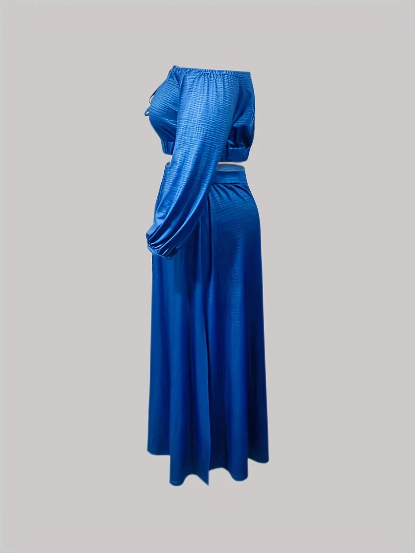 Solid Off Shoulder Top & Skirt Outfits Set