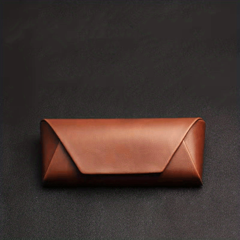 Men's Vintage Brown PU Leather Myopia Glasses Case