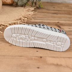 Women's Printed Canvas Shoes Comfortable Lightweight Flat Shoes