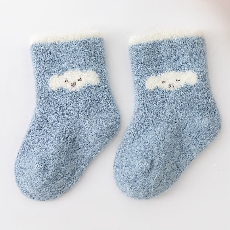 4 Pairs Baby Animal Graphic Non-Slip Floor Socks