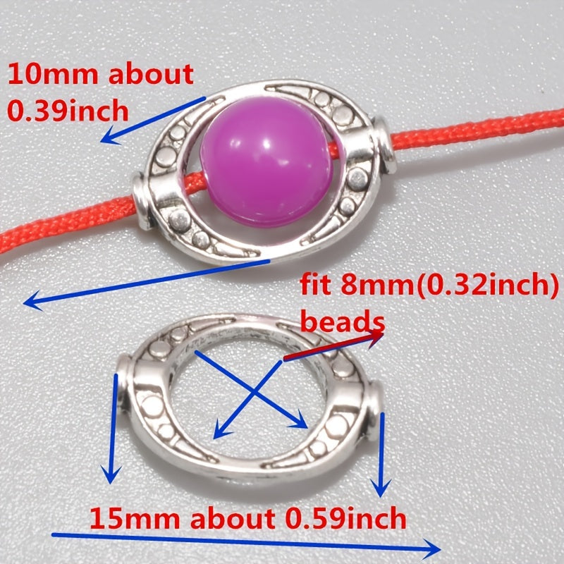 20 Pcs Oval Bead Frame Spacer Beads DIY Bracelet Necklace Jewelry Making