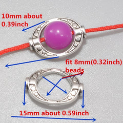 20 Pcs Oval Bead Frame Spacer Beads DIY Bracelet Necklace Jewelry Making