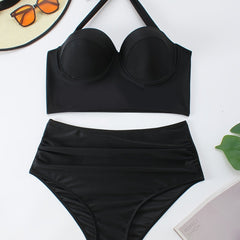 Molded Cup Halter Bra & Panty Bikini Set
