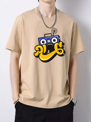 Men's Radio Pattern Crew Neck T-Shirt