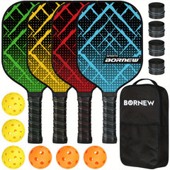Lightweight Pickleball Paddle Set of 4 with 6 Balls and Bag