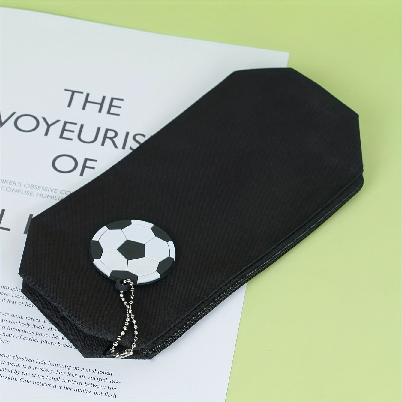 Classic Football Pendant Large Capacity Pencil Case