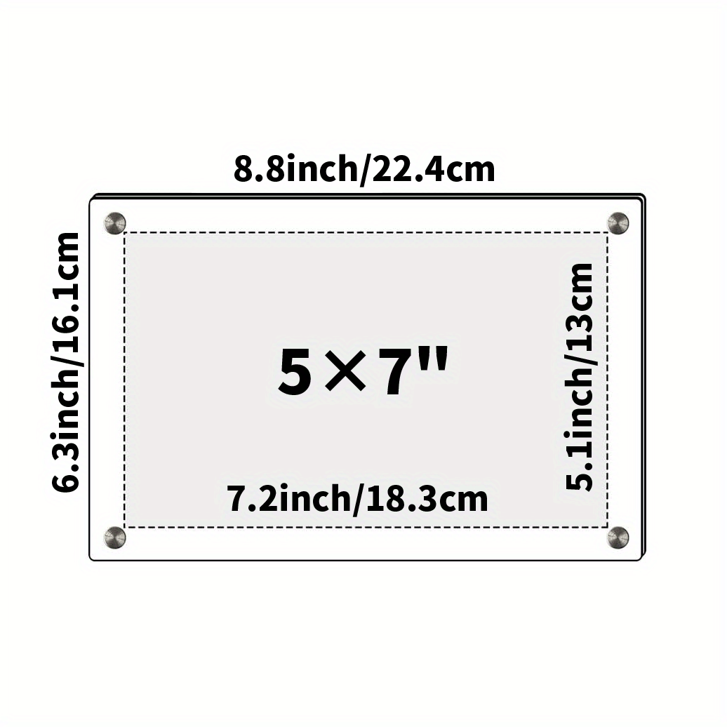 Acrylic Desktop Picture Frame Beveled Frameless Plexiglass Photo Display