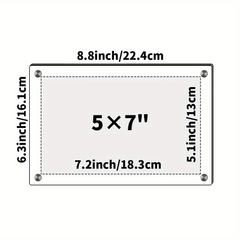 Acrylic Desktop Picture Frame Beveled Frameless Plexiglass Photo Display