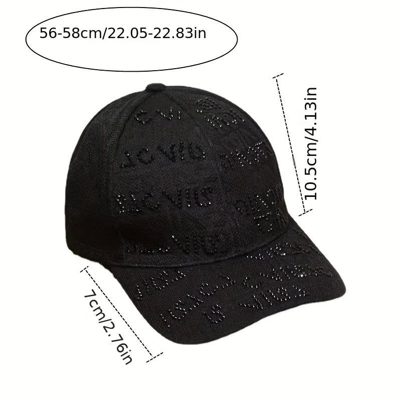 Rhinestone Letter Baseball Cap Sunshade Peaked Cap For Men