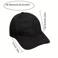 Rhinestone Letter Baseball Cap Sunshade Peaked Cap For Men