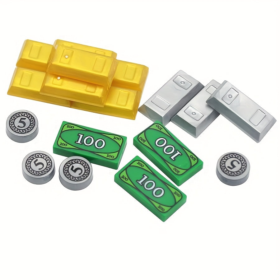 City Building Blocks Toy Treasure Gem Printed Block Golden Silver Diamond