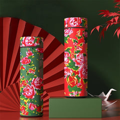 500ml Chinese Floral LED Water Bottle Stainless Steel