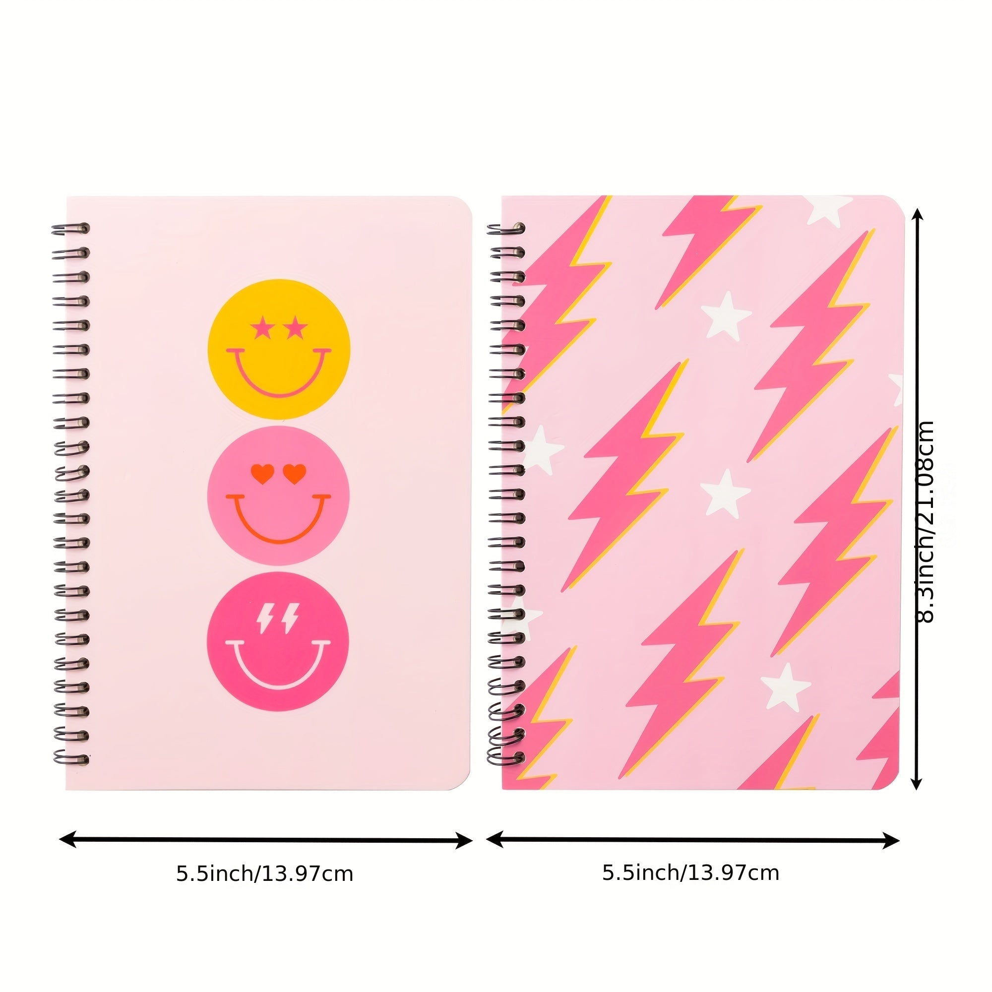 2 Packs Preppy A5 Notebooks for Teen Girls Hardcover Spiral Journals