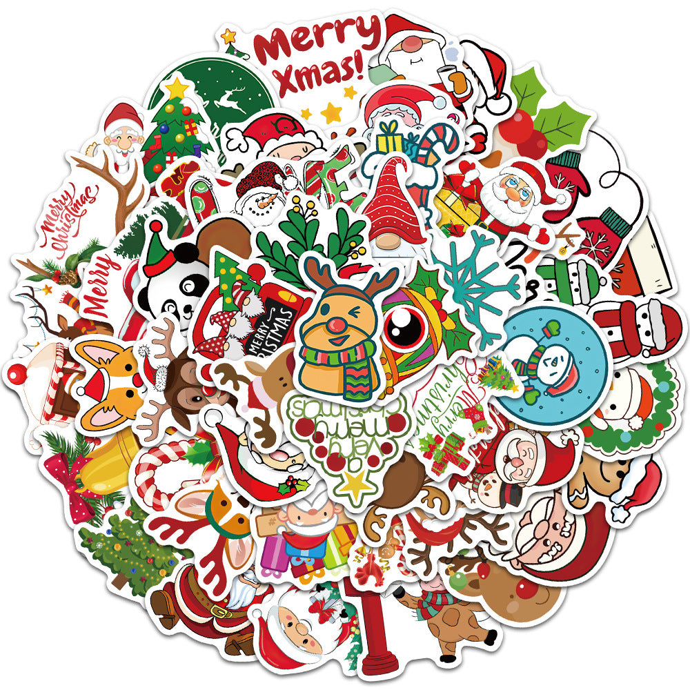 50pcs Merry Christmas Stickers - Holiday Decoration Supplies
