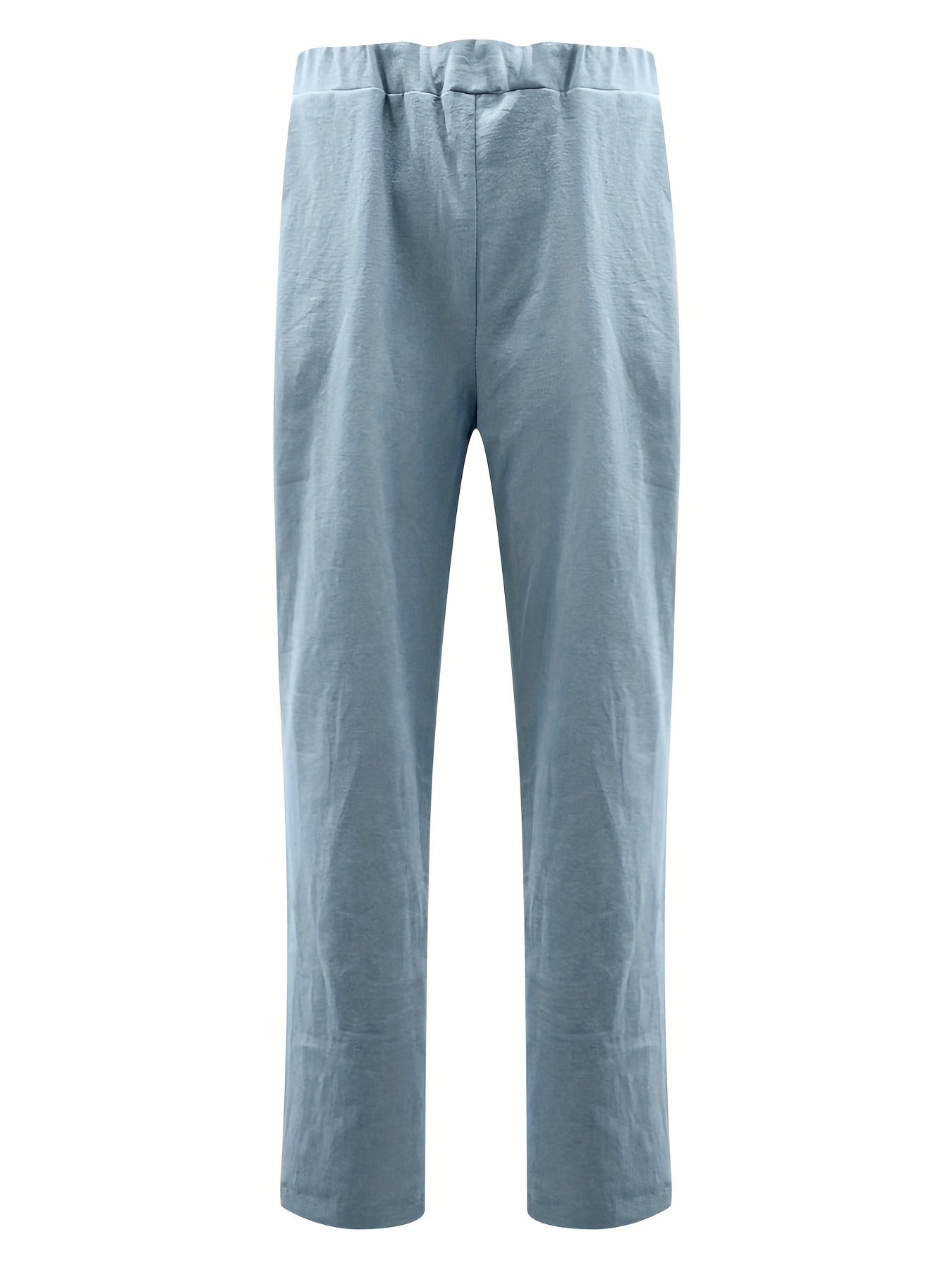 Straight Leg Elastic Waist Casual Pants for Women