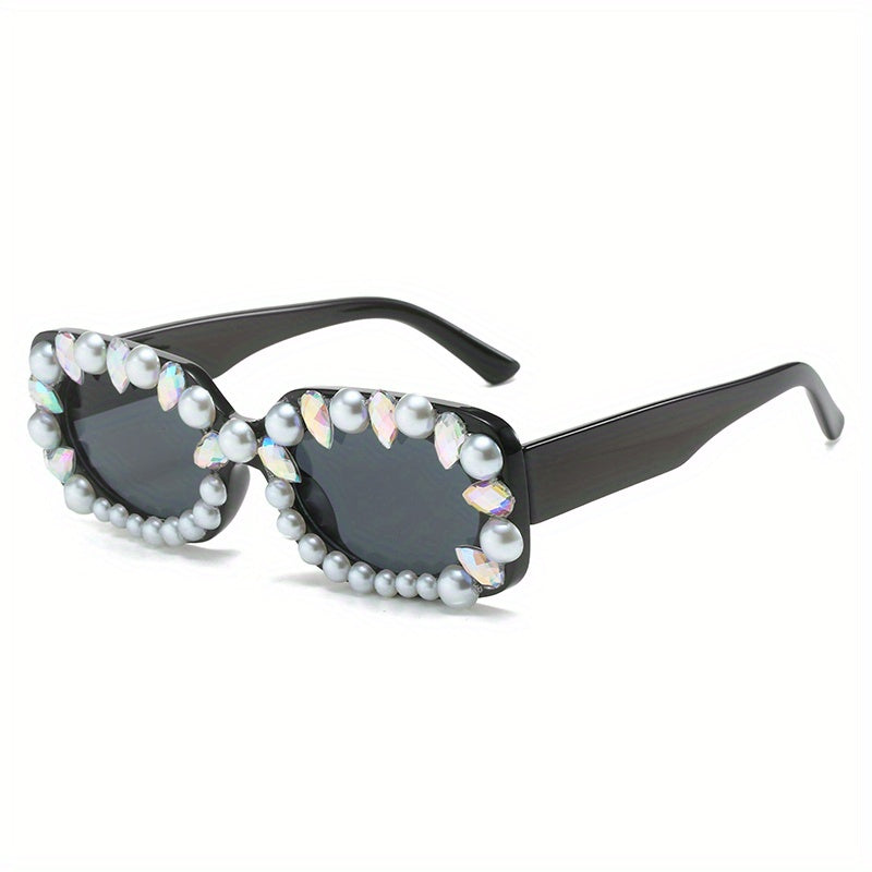 Rectangle Sunglasses Faux Pearl Funny Candy Glasses UV400