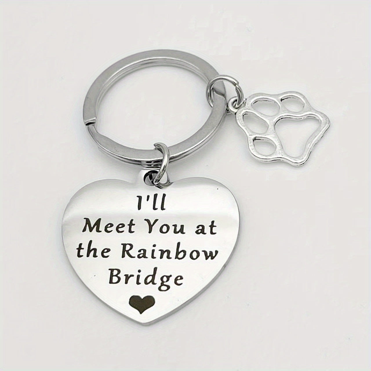 Pet Memorial Keychain Forever in Our Hearts Sympathy Remembrance
