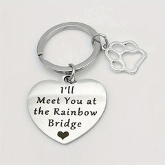 Pet Memorial Keychain Forever in Our Hearts Sympathy Remembrance