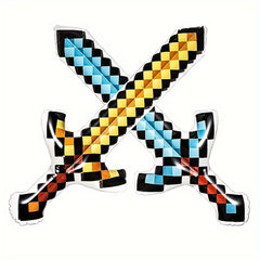 Inflatable Plaid and Sword Toy Set for Party Decoration Cosplay Props