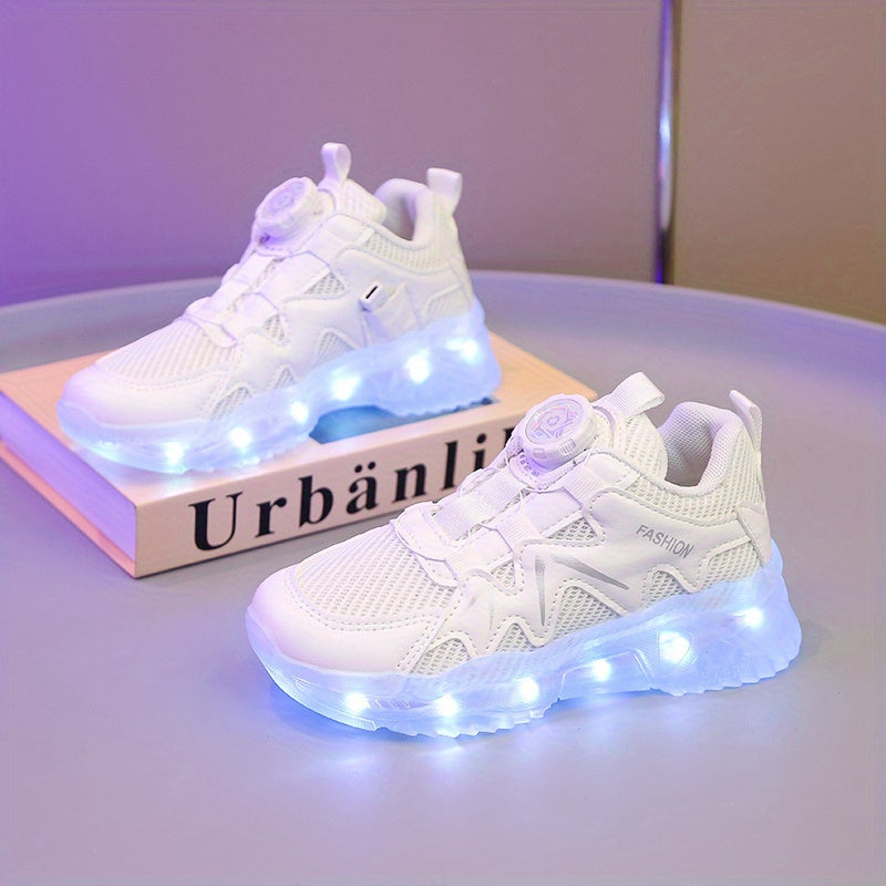 Boys LED Sneakers USB Chargeable Breathable Non Slip Shoes