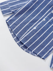 Boys Striped Hooded Shirt Summer Kids Clothes