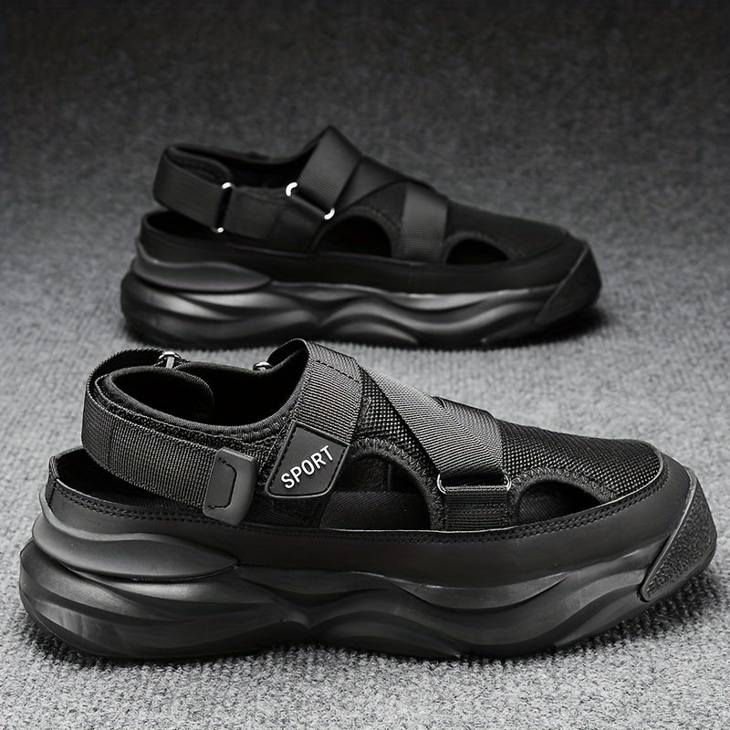 Men's Platform Sandals Hook And Loop Fastener Shoes