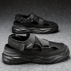 Men's Platform Sandals Hook And Loop Fastener Shoes