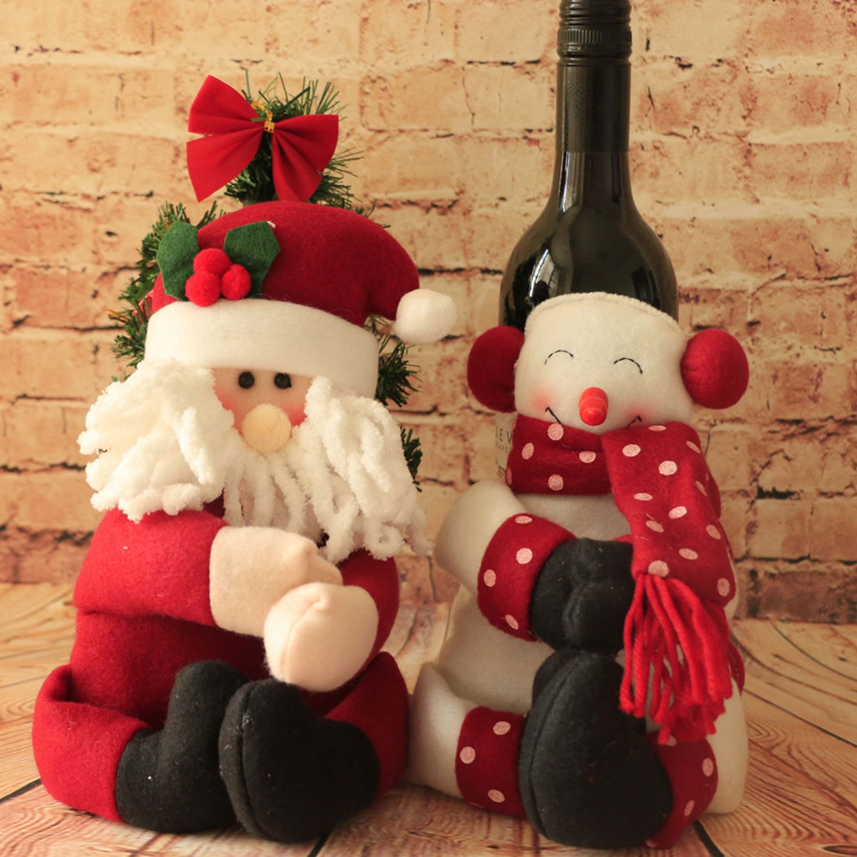 2pcs Christmas Wine Bottle Cover Xmas Party Decorations
