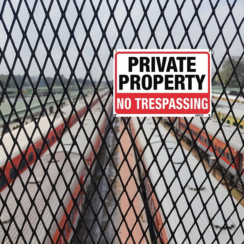 2pcs Private No Trespassing Sign Metal Rust Aluminum 10x7 Inch