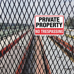 2pcs Private No Trespassing Sign Metal Rust Aluminum 10x7 Inch