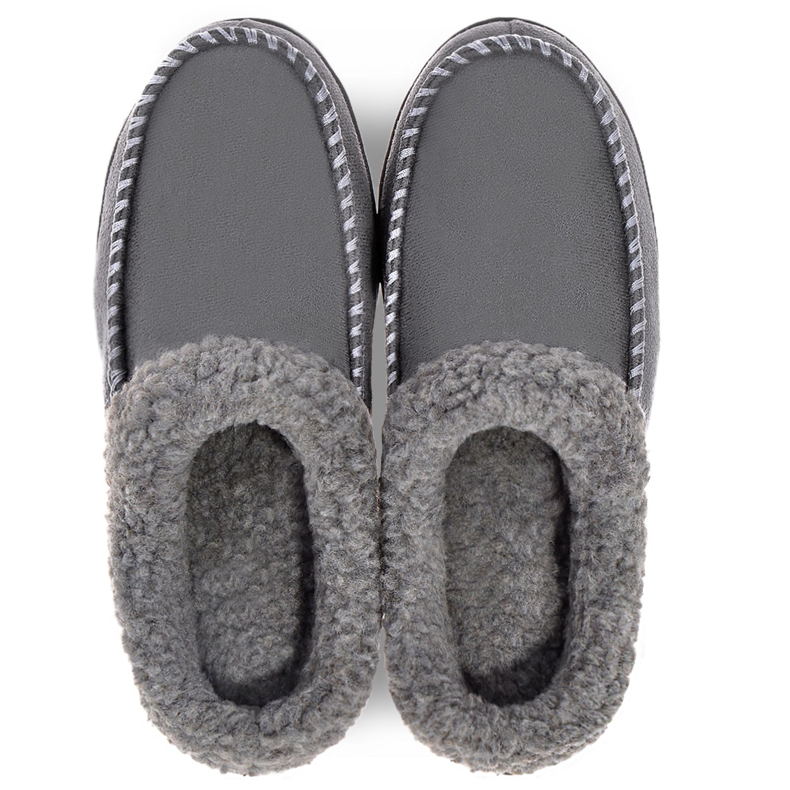 Men's Cozy Plush Lined House Shoes Anti-Skid Slip-On Indoor Bedroom Slippers