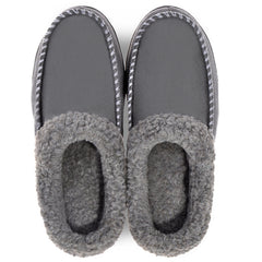 Men's Cozy Plush Lined House Shoes Anti-Skid Slip-On Indoor Bedroom Slippers