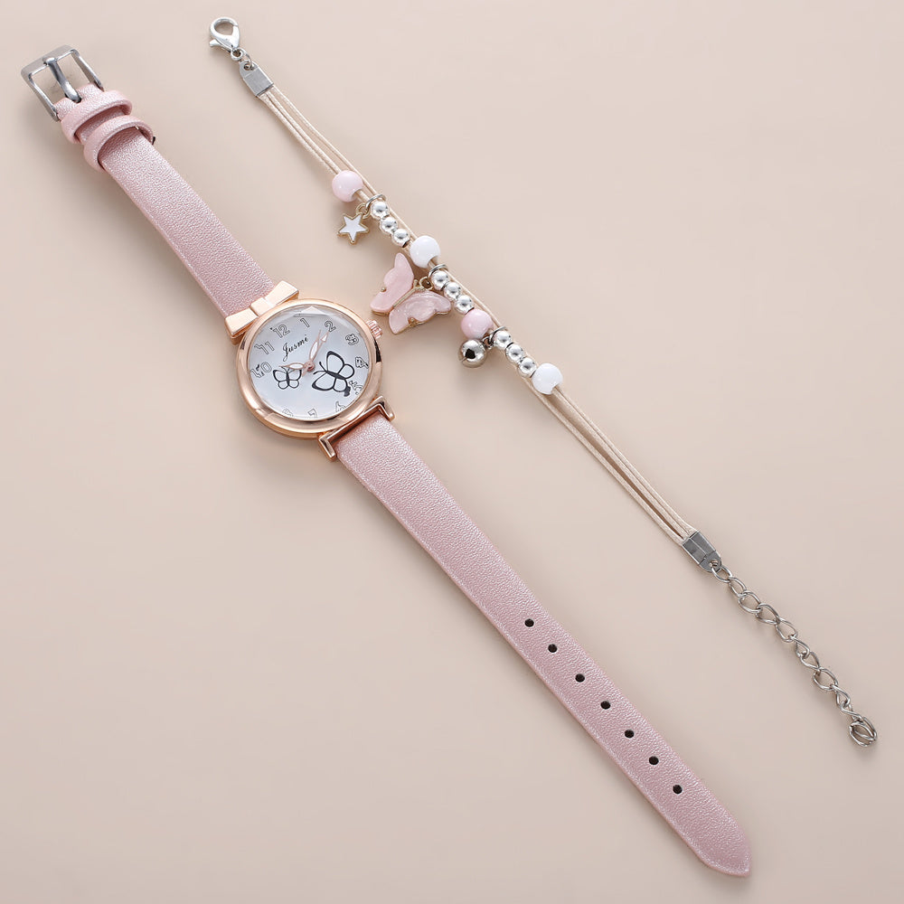 Toddler Girls Circle Butterfly Quartz Watch