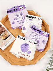 4pc Girls Cartoon Print Boxer Briefs Kids Underwear