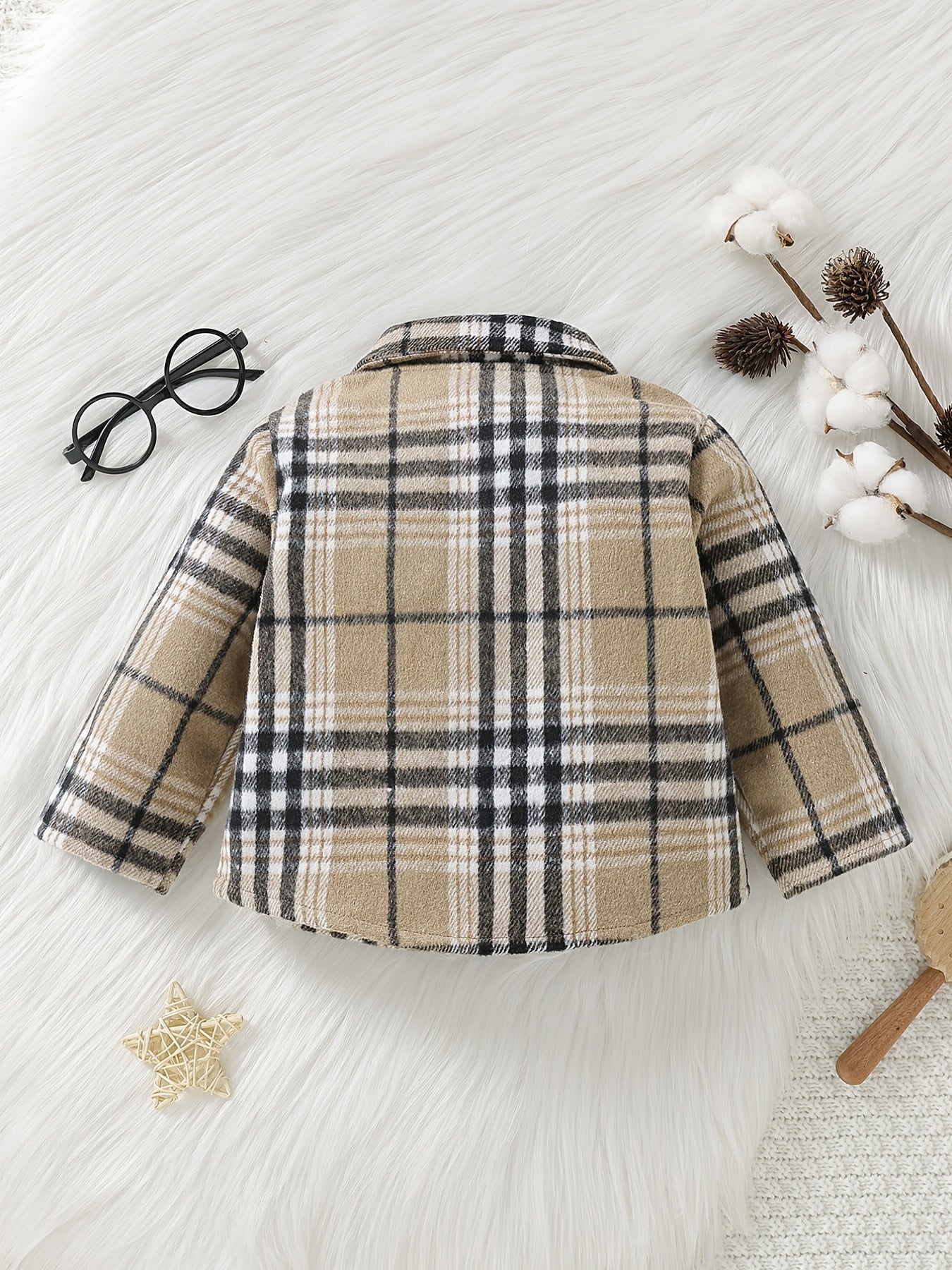 Baby Boy Plaid Shirt Coat Long Sleeve Button Down Shacket