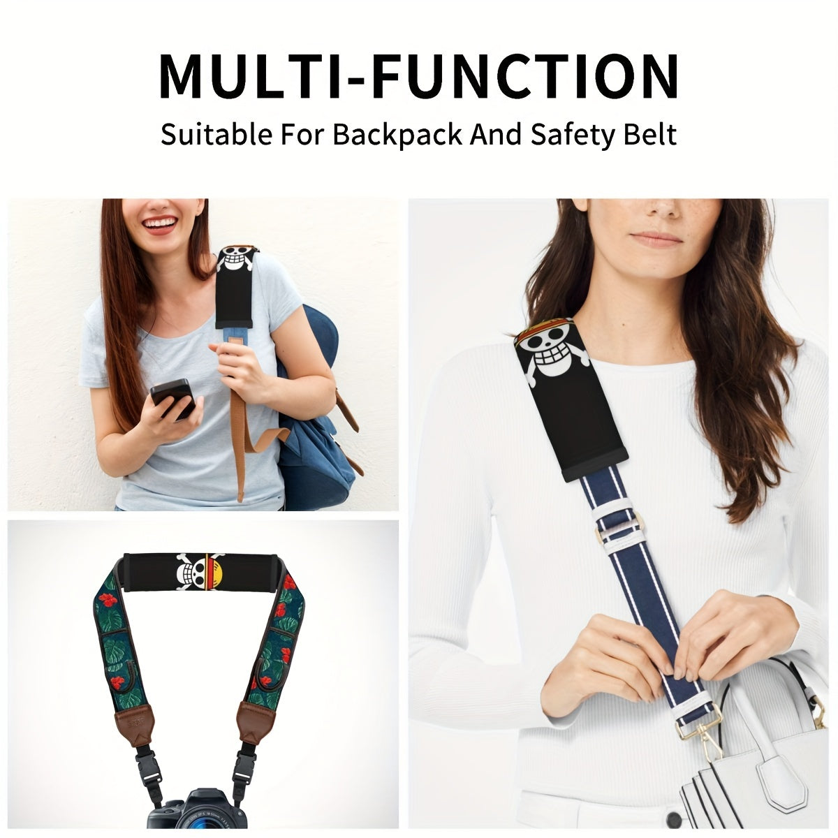 Anime Skull Car Seat Belt Cover Soft Safety Shoulder Pad
