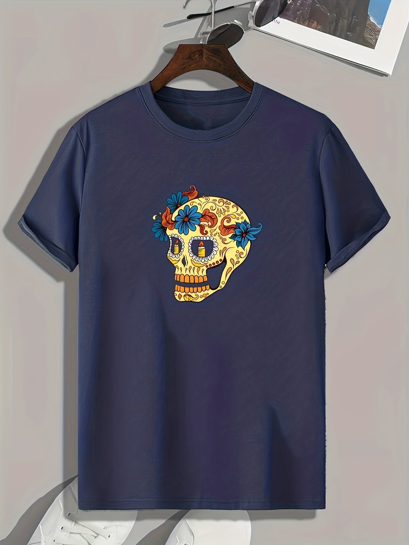 Skull Print Men's Graphic T shirt Casual Comfy Tees For Summer
