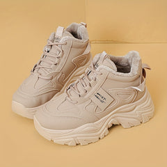Plush Inner Chunky Sneakers Non slip Height Increased Casual Walking Shoes