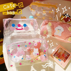 Cartoon Bear Dog PVC Travel Cosmetic Bag Waterproof Makeup Storage