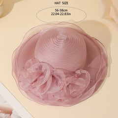 Organza Bucket Hat Mesh Breathable UV Protection Sun Hat Women