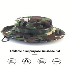 Outdoor Camouflage Sun Protection Bucket Hat for Camping Hiking Mountaineering