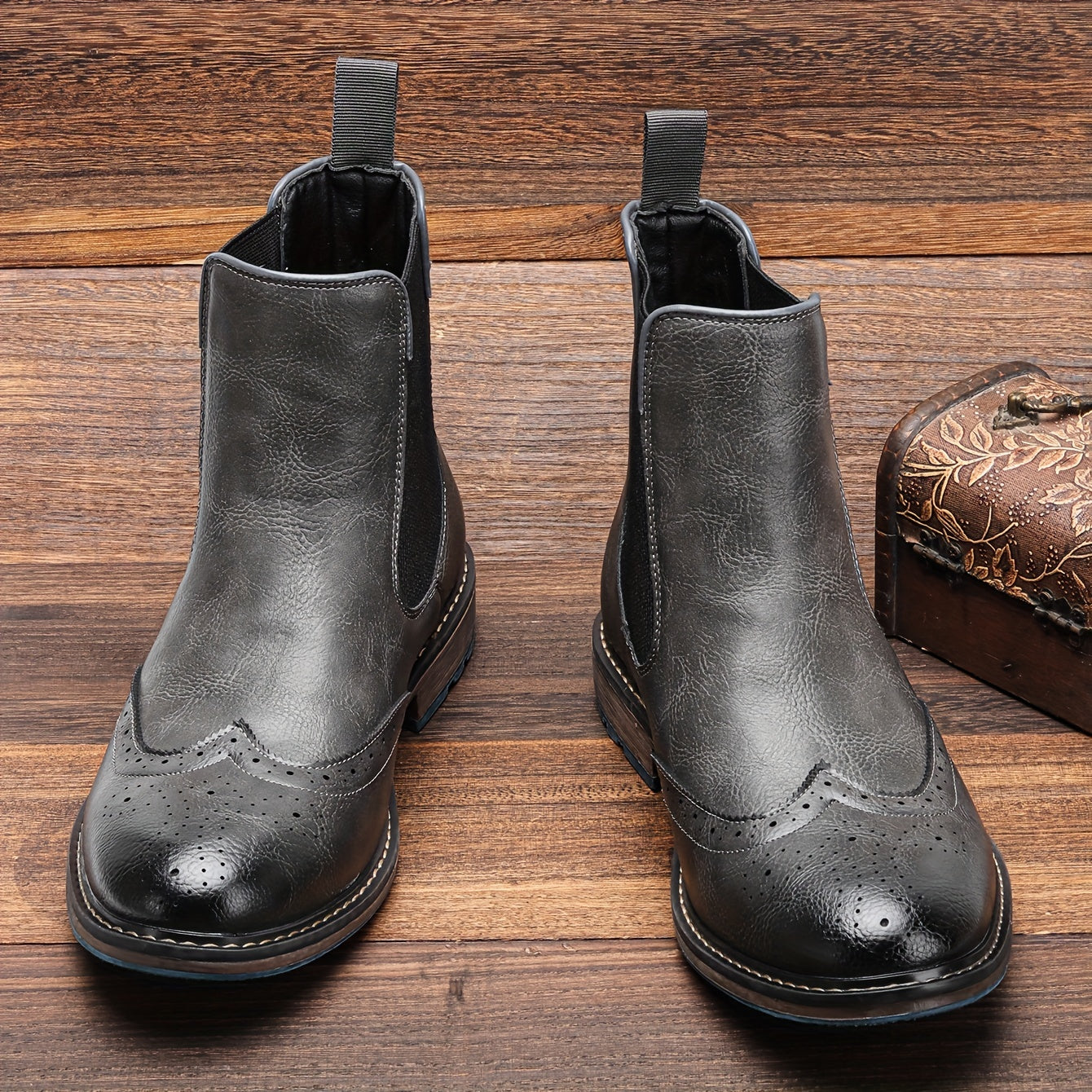 Men's Chelsea Boots Round Toe Ankle Boots