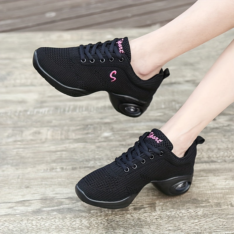 Breathable Mesh Women's Heightened Sneakers Professional Dance Shoes