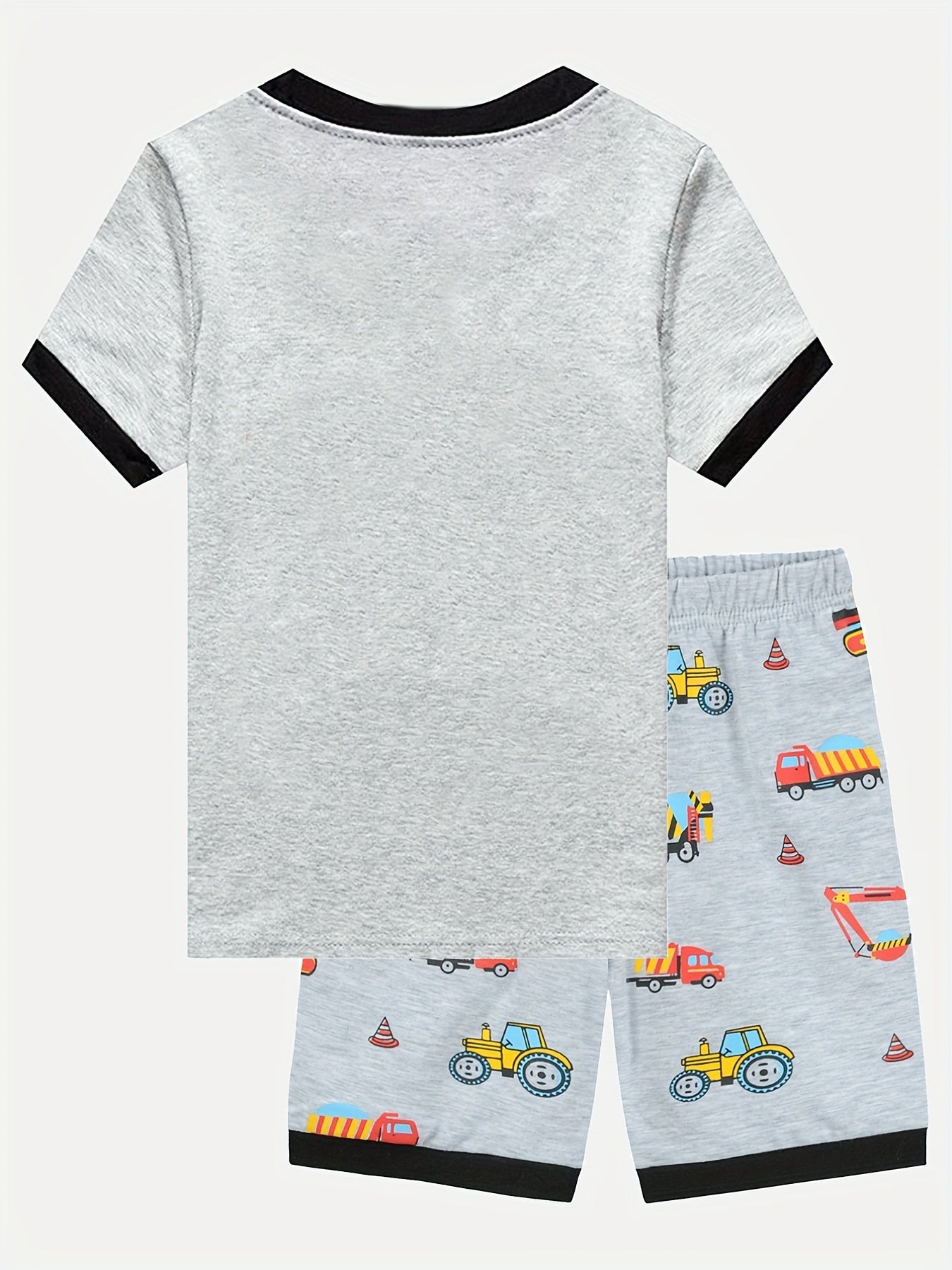 Boys Cartoon Cars Pajama Set Short Sleeves Tops & Bottoms