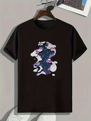 Starry Night Pattern Print Men's Sports T-shirt