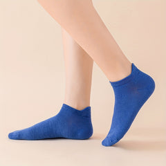 10 Pcs Solid Ankle Socks Comfy & Breathable Low Cut Women's Stockings