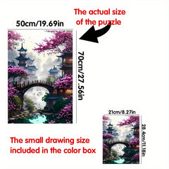 1000pcs Giant Puzzle Chinese Architecture & Cherry Blossoms 50x70